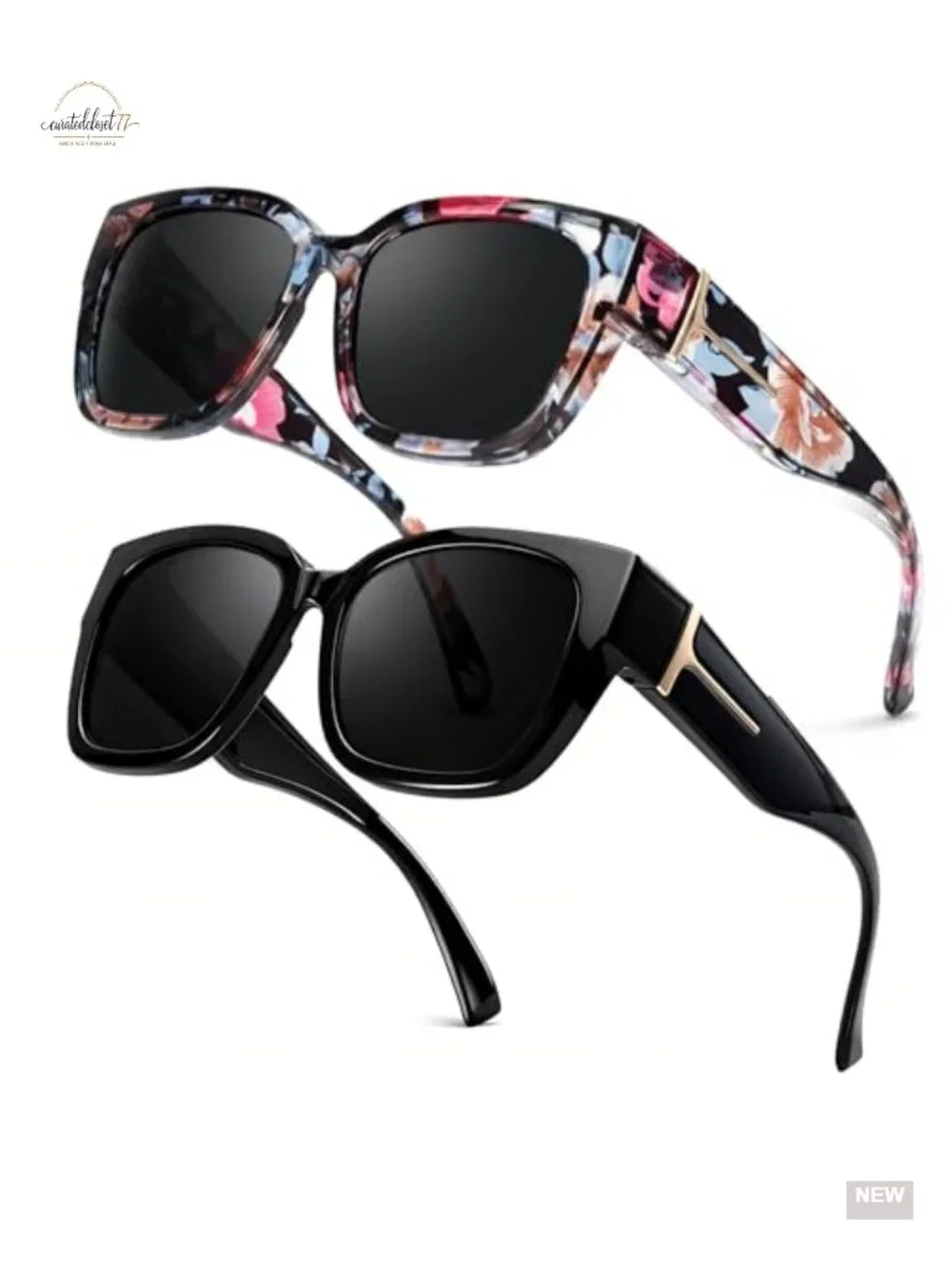 Polarized Fit Over Sunglasses Oversized Square 2 Pack